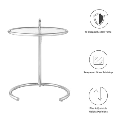 Eileen Gray Chrome Stainless Steel End Table by Modway