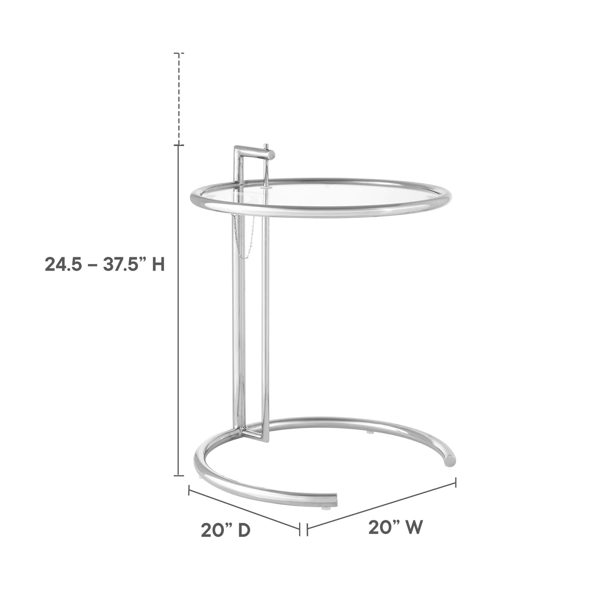 Eileen Gray Chrome Stainless Steel End Table by Modway