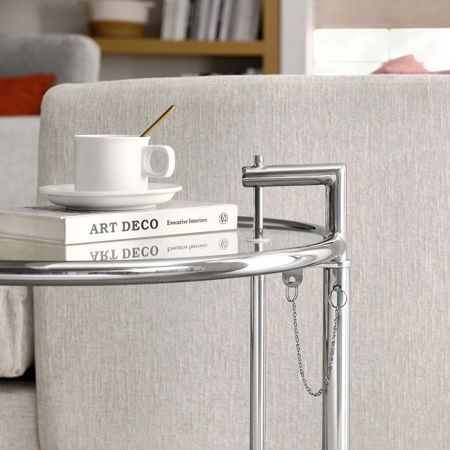 Eileen Gray Chrome Stainless Steel End Table by Modway