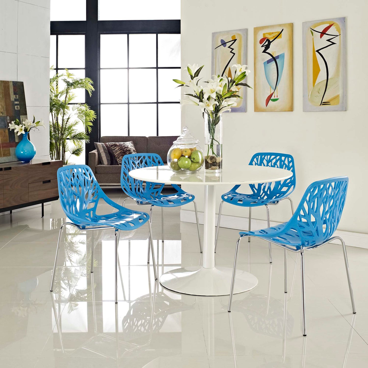 Stencil Dining Side Chair Set of 4 by Modway
