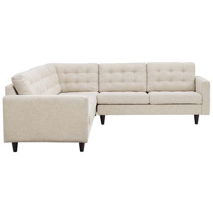 Empress 3 Piece Upholstered Fabric Sectional Sofa Set by Modway