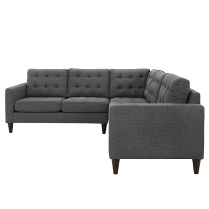 Empress 3 Piece Upholstered Fabric Sectional Sofa Set by Modway