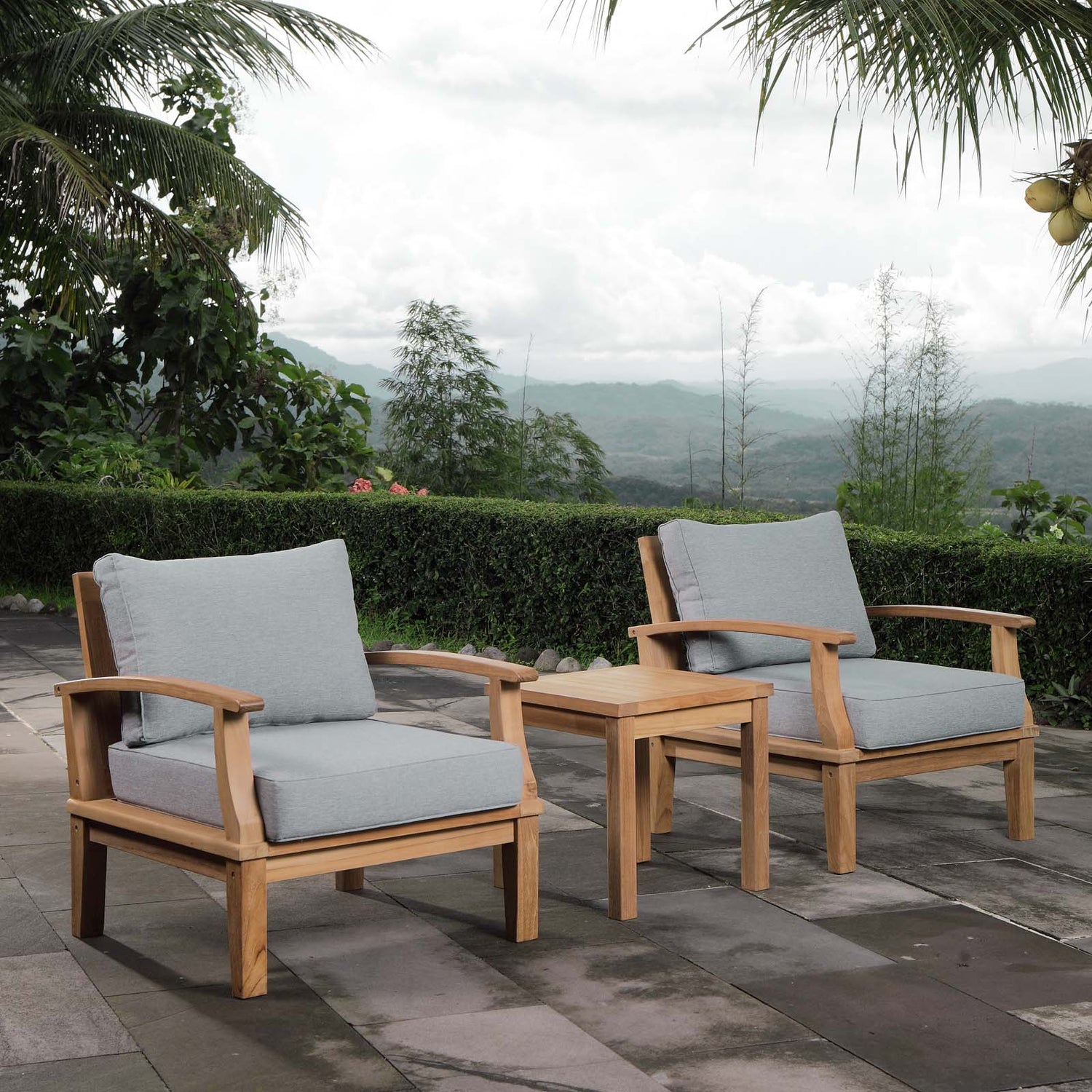 Marina 3 Piece Outdoor Patio Teak Set by Modway