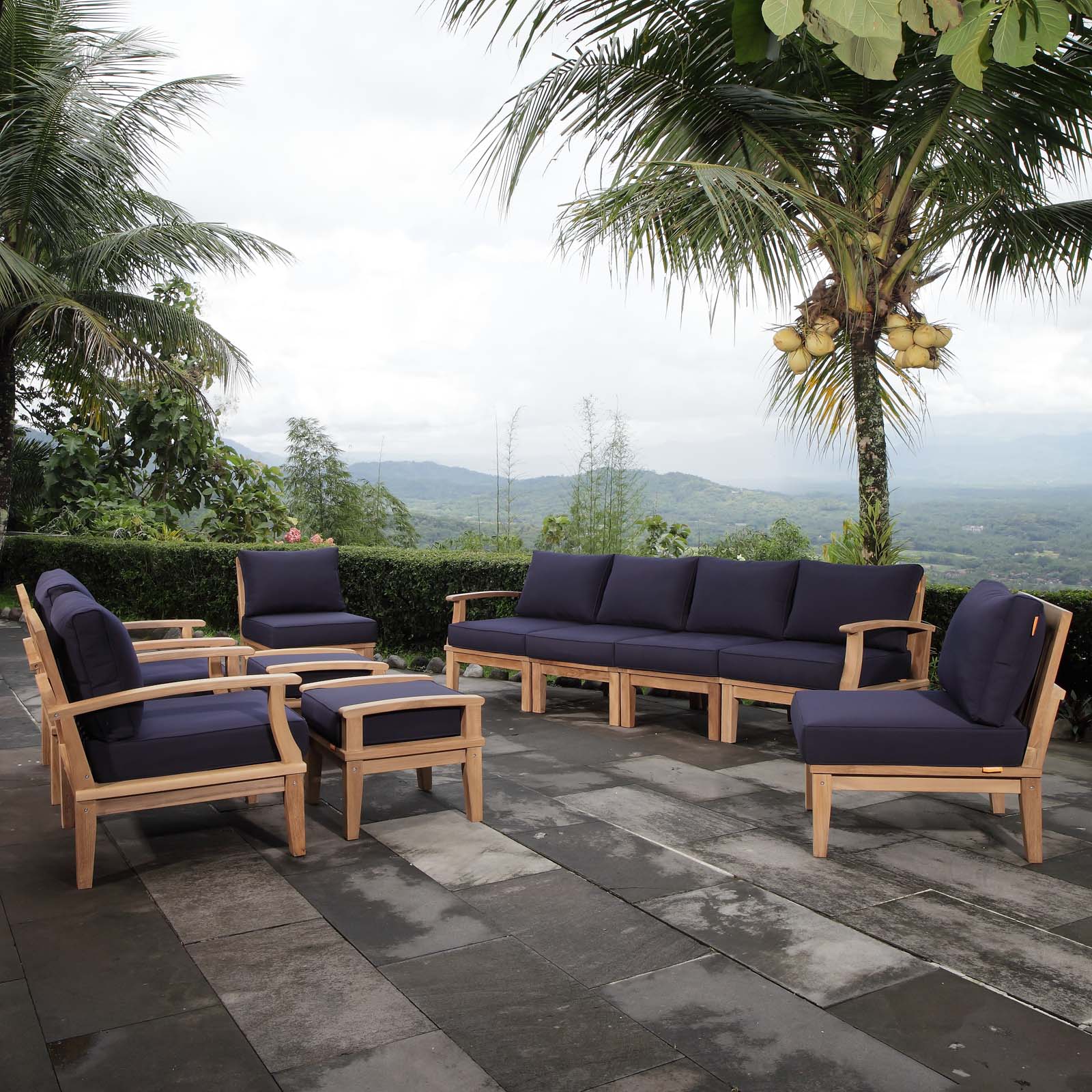 Marina 10 Piece Outdoor Patio Teak Set by Modway