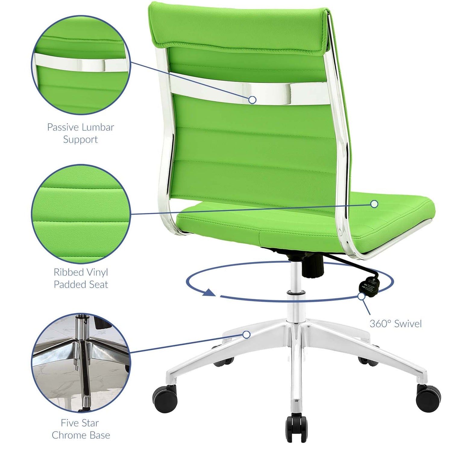 Jive Armless Mid Back Office Chair By HouseBean