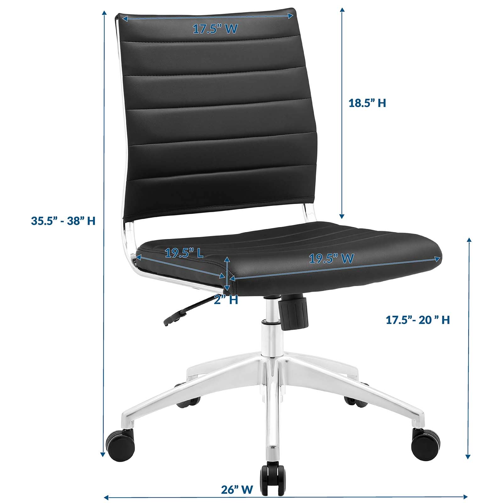 Jive Armless Mid Back Office Chair By HouseBean