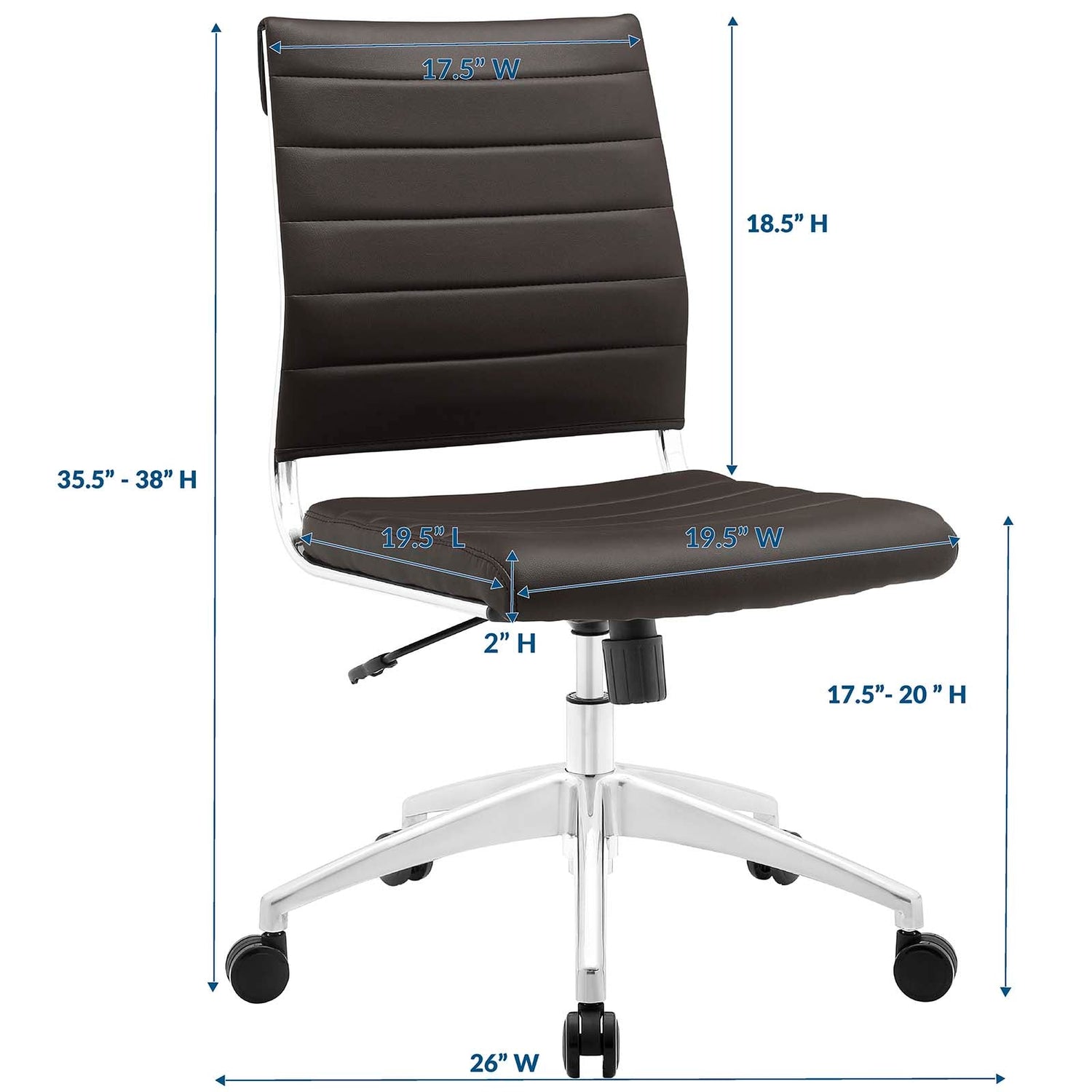 Jive Armless Mid Back Office Chair By HouseBean