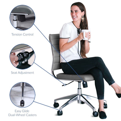 Jive Armless Mid Back Office Chair By HouseBean