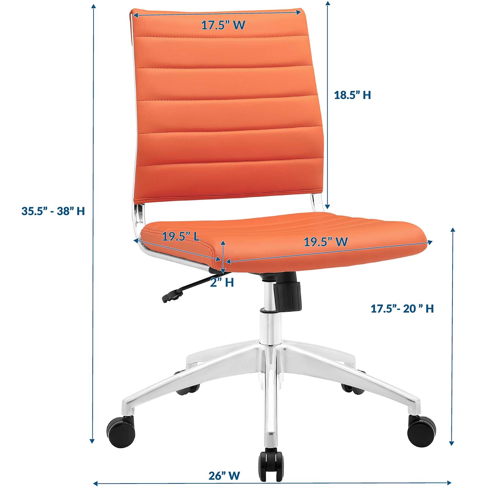 Jive Armless Mid Back Office Chair By HouseBean