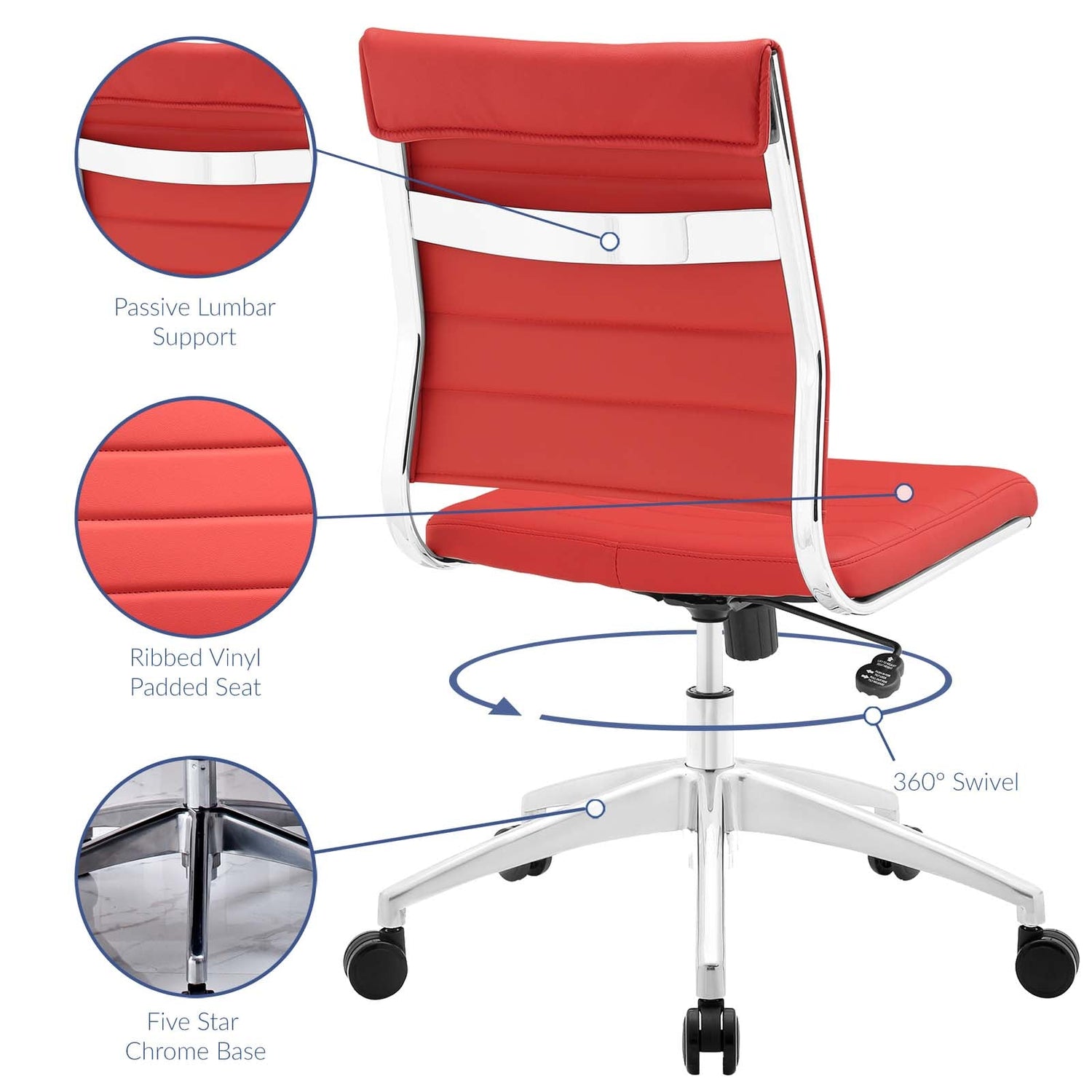 Jive Armless Mid Back Office Chair By HouseBean