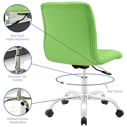 Ripple Armless Mid Back Vinyl Office Chair by Modway