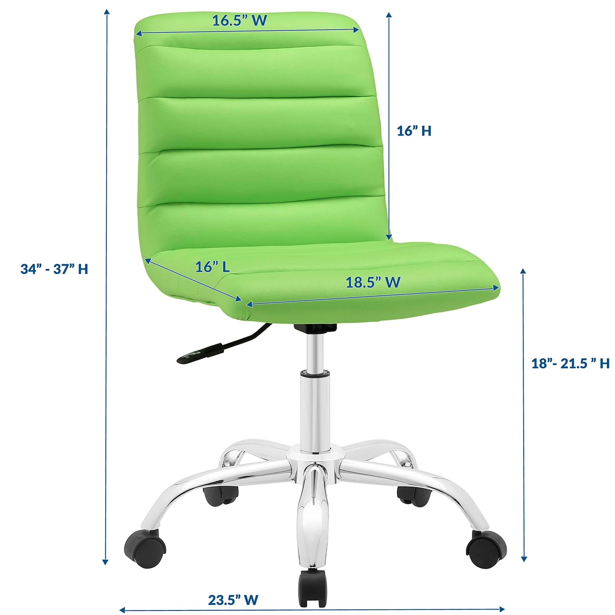 Ripple Armless Mid Back Vinyl Office Chair by Modway