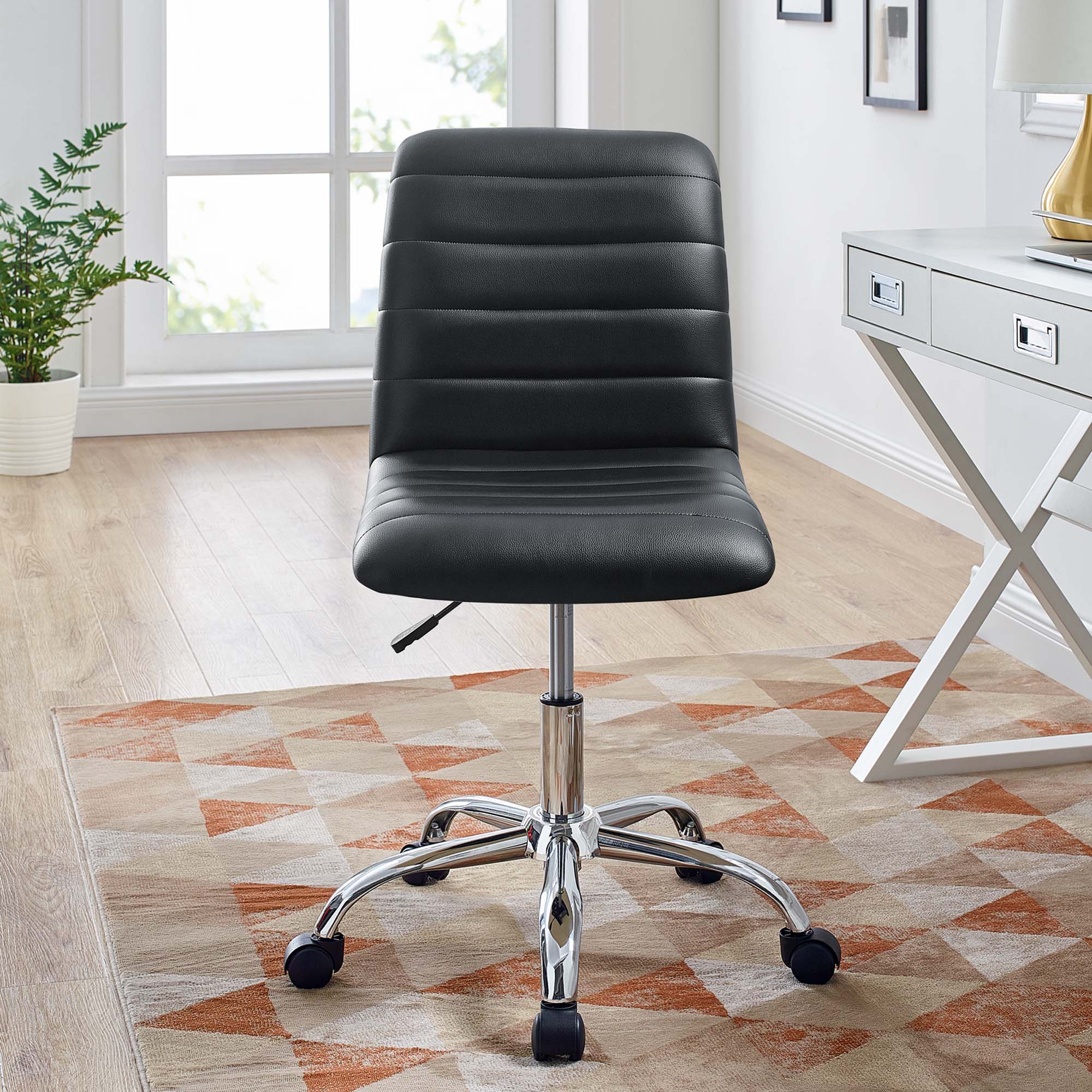 Ripple Armless Mid Back Vinyl Office Chair by Modway