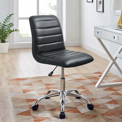 Ripple Armless Mid Back Vinyl Office Chair by Modway