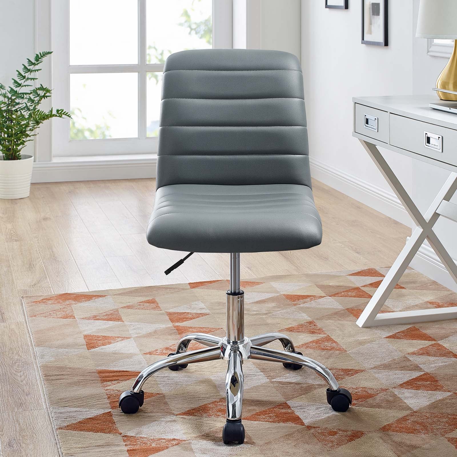 Ripple Armless Mid Back Vinyl Office Chair by Modway