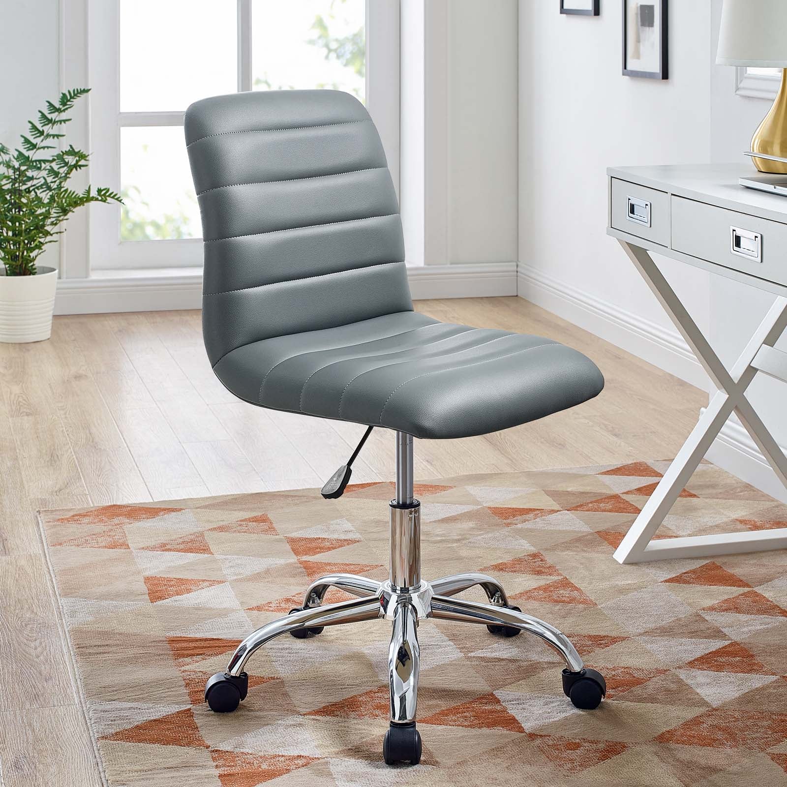 Ripple Armless Mid Back Vinyl Office Chair by Modway