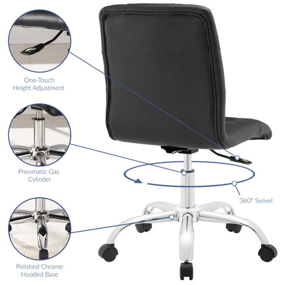 Prim Armless Mid Back Office Chair by Modway