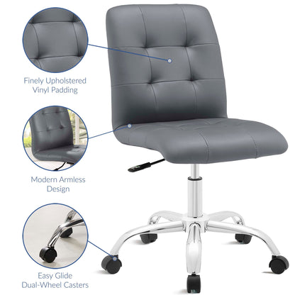 Prim Armless Mid Back Office Chair by Modway