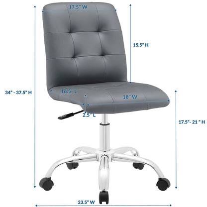 Prim Armless Mid Back Office Chair by Modway