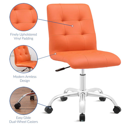 Prim Armless Mid Back Office Chair by Modway