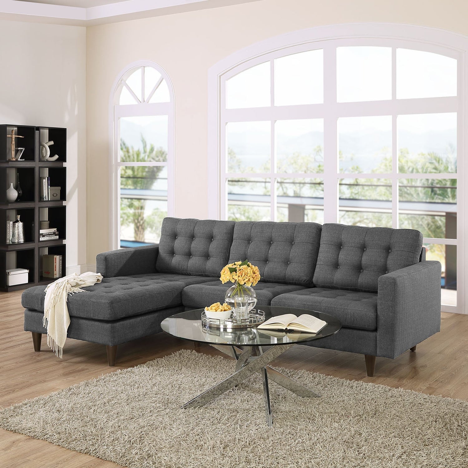 Empress Left-Facing Upholstered Fabric Sectional Sofa by Modway