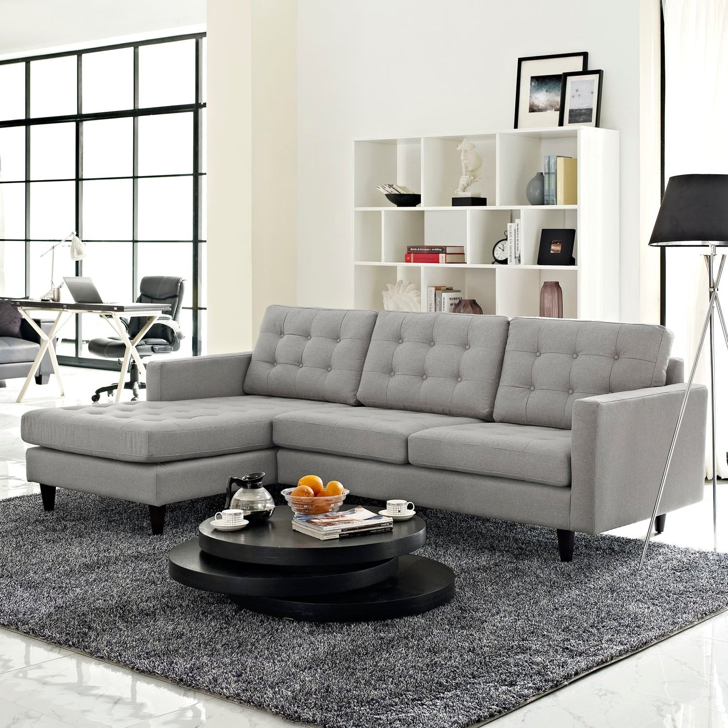 Empress Left-Facing Upholstered Fabric Sectional Sofa by Modway