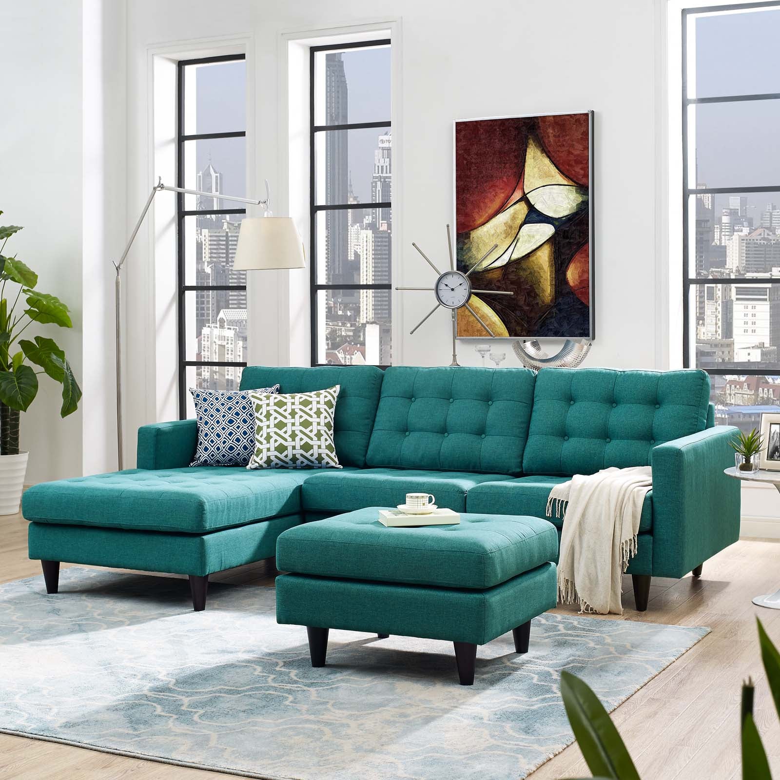 Empress Left-Facing Upholstered Fabric Sectional Sofa by Modway