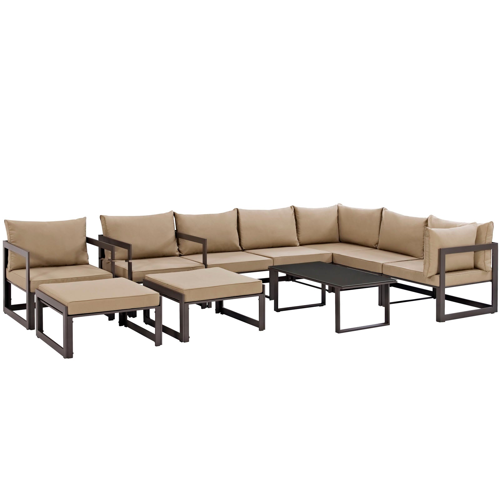 Fortuna 10 Piece Outdoor Patio Sectional Sofa Set By HouseBean