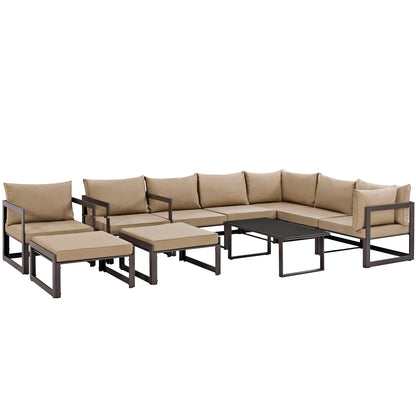 Fortuna 10 Piece Outdoor Patio Sectional Sofa Set By HouseBean