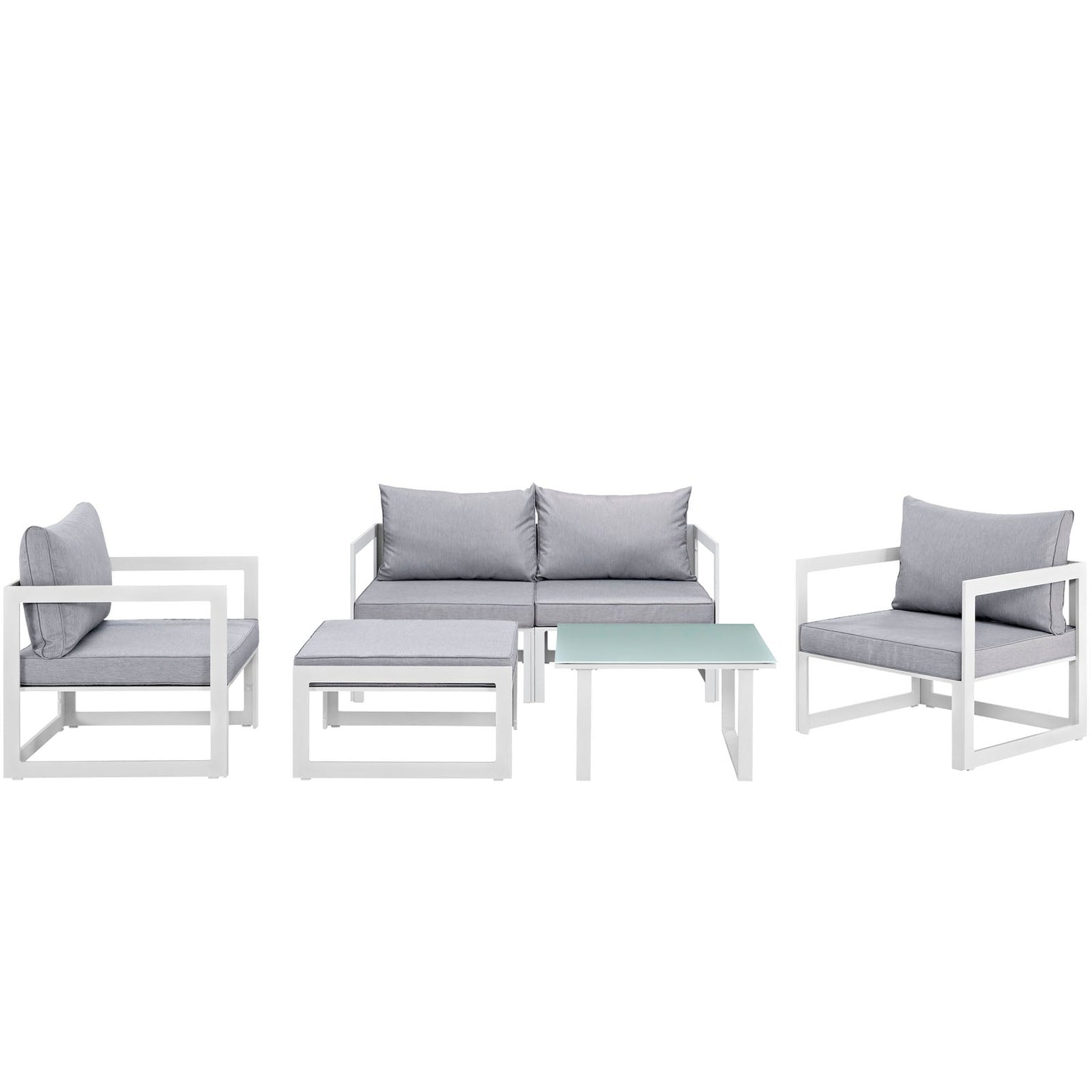 Fortuna 6 Piece Outdoor Patio Sectional Sofa Set by Modway