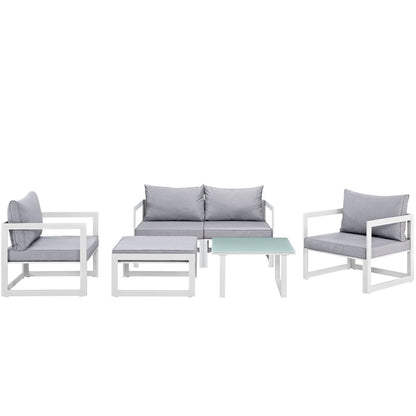 Fortuna 6 Piece Outdoor Patio Sectional Sofa Set by Modway