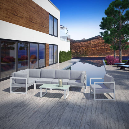 Fortuna 7 Piece Outdoor Patio Sectional Sofa Set by Modway