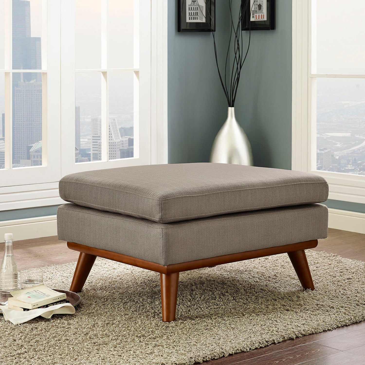 Engage Upholstered Fabric Ottoman By HouseBean