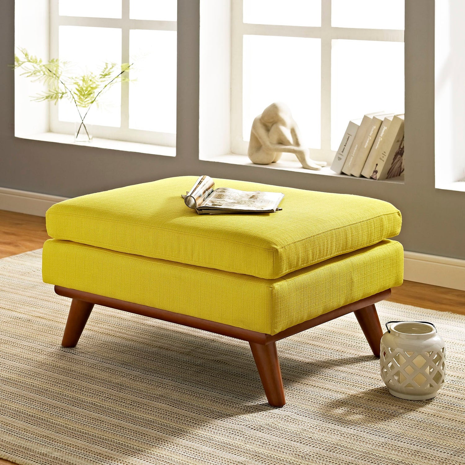 Engage Upholstered Fabric Ottoman By HouseBean