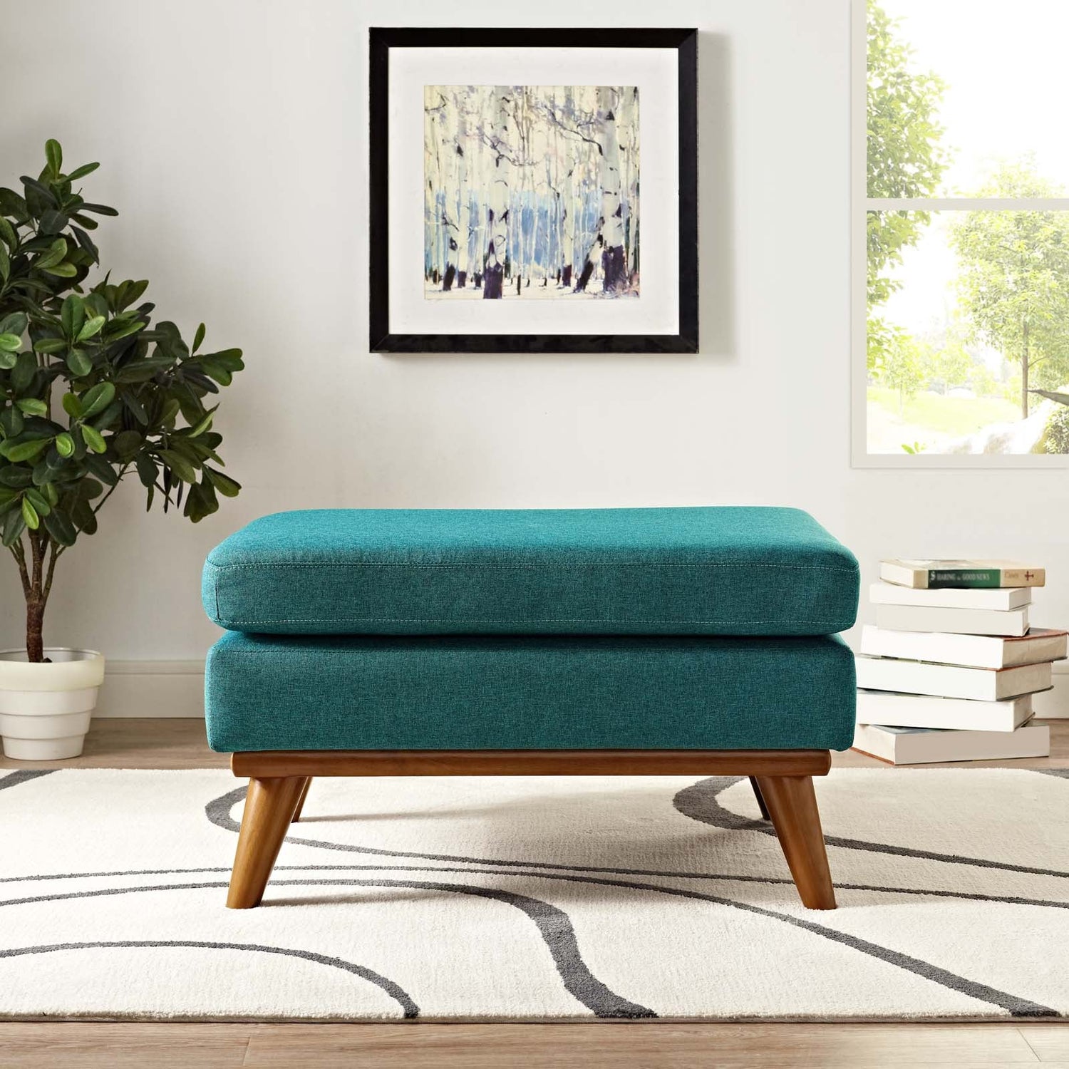 Engage Upholstered Fabric Ottoman By HouseBean