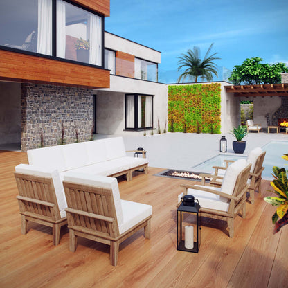 Marina 8 Piece Outdoor Patio Teak Set by Modway