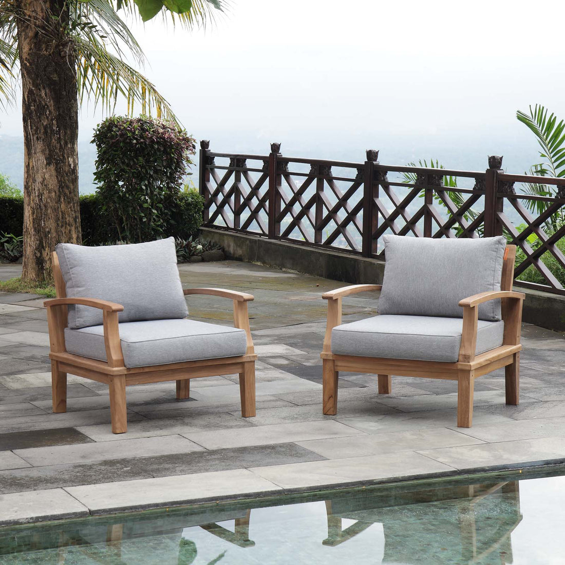 Marina 2 Piece Outdoor Patio Teak Set by Modway