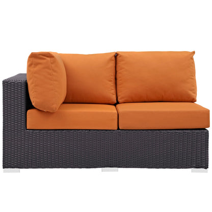 Convene Outdoor Patio Left Arm Loveseat By HouseBean