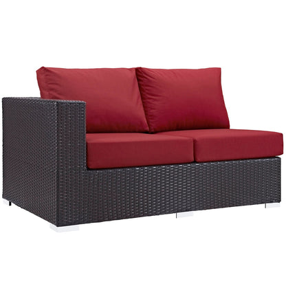 Convene Outdoor Patio Left Arm Loveseat By HouseBean