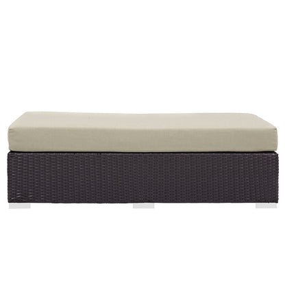Convene Outdoor Patio Fabric Rectangle Ottoman by Modway