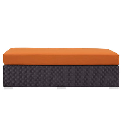 Convene Outdoor Patio Fabric Rectangle Ottoman by Modway