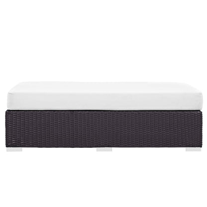 Convene Outdoor Patio Fabric Rectangle Ottoman by Modway