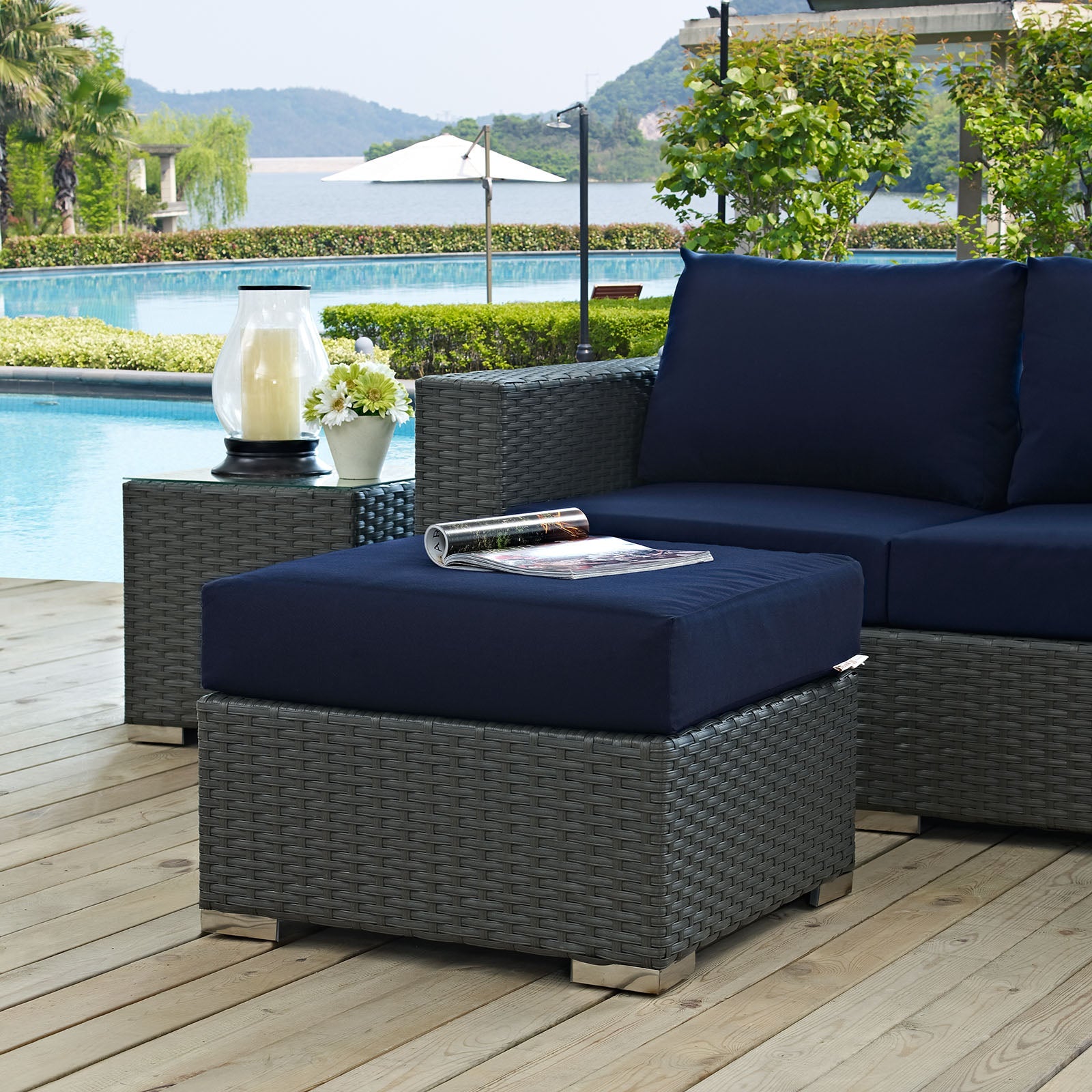 Sojourn Outdoor Patio Sunbrella¬Æ Ottoman by Modway