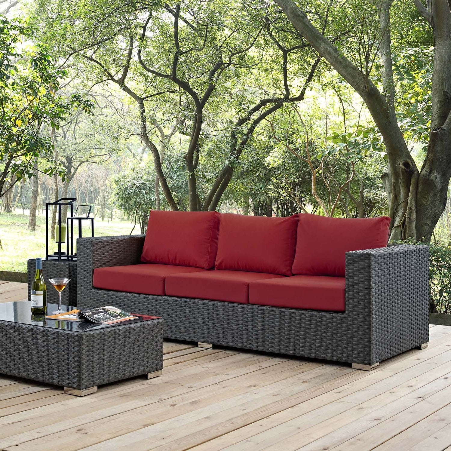 Sojourn Outdoor Patio Sunbrella¬Æ Sofa by Modway