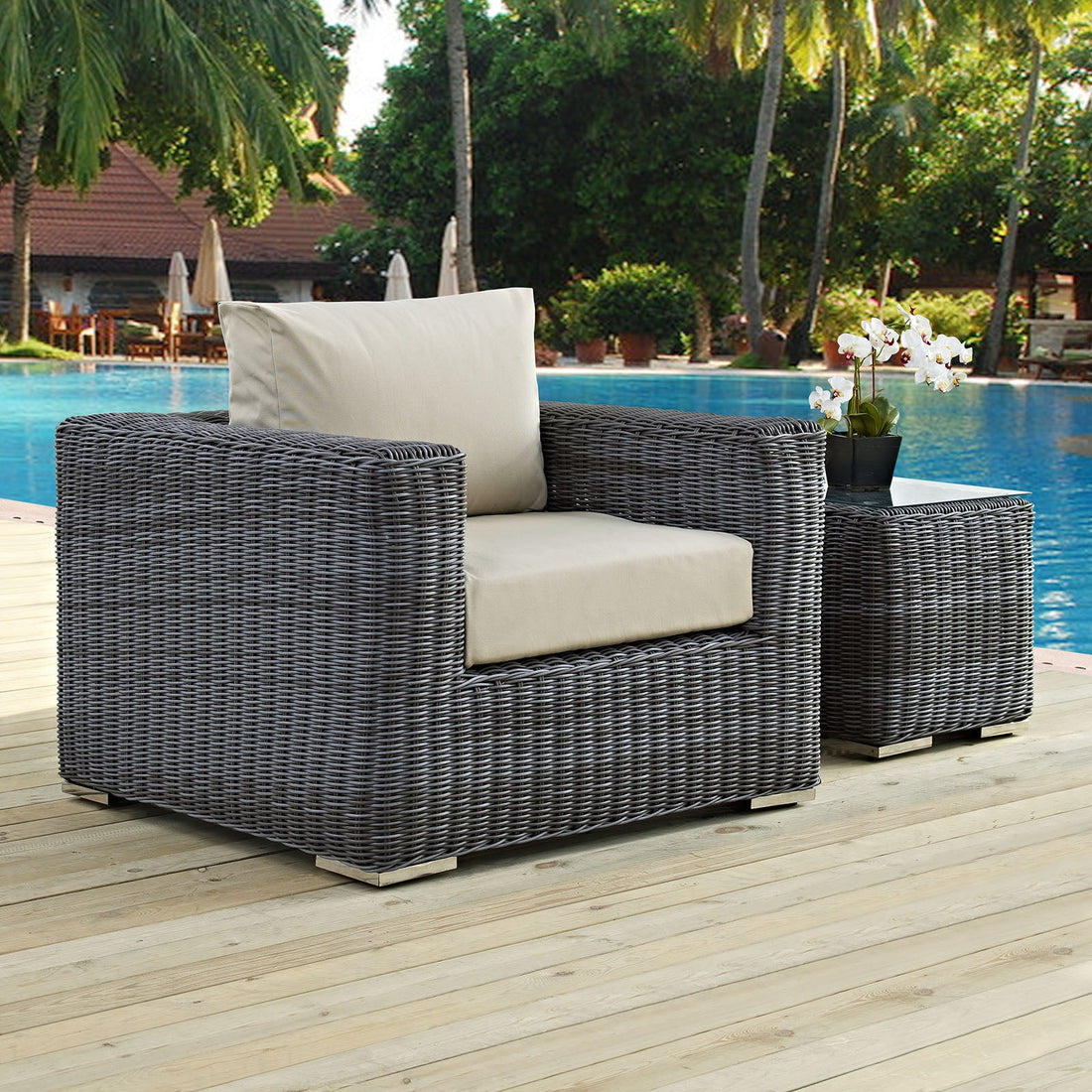 Summon Outdoor Patio Fabric Sunbrella¬Æ Armchair by Modway
