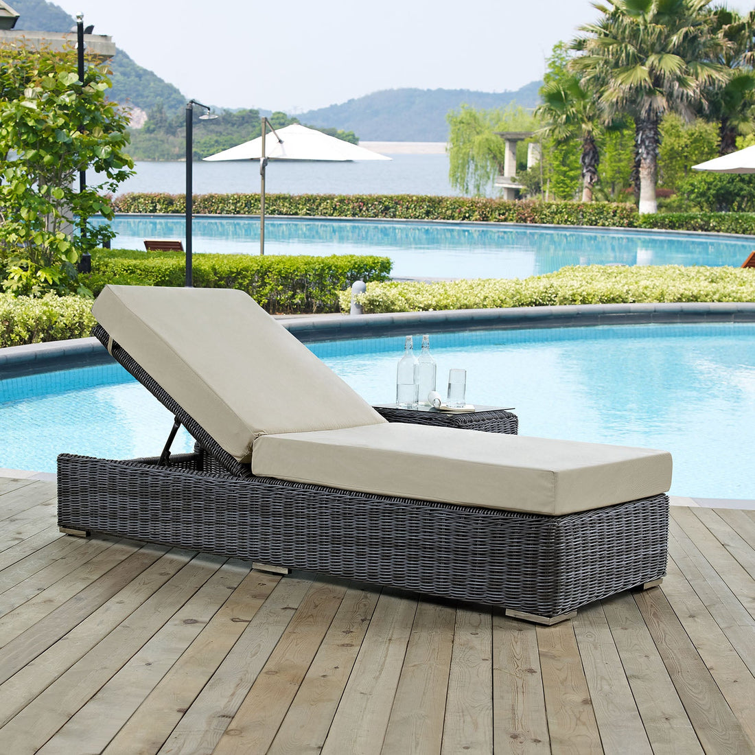 Summon Outdoor Patio Sunbrella¬Æ Chaise Lounge by Modway