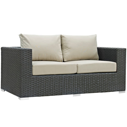 Sojourn 8 Piece Outdoor Patio Sunbrella¬Æ Sectional Set by Modway