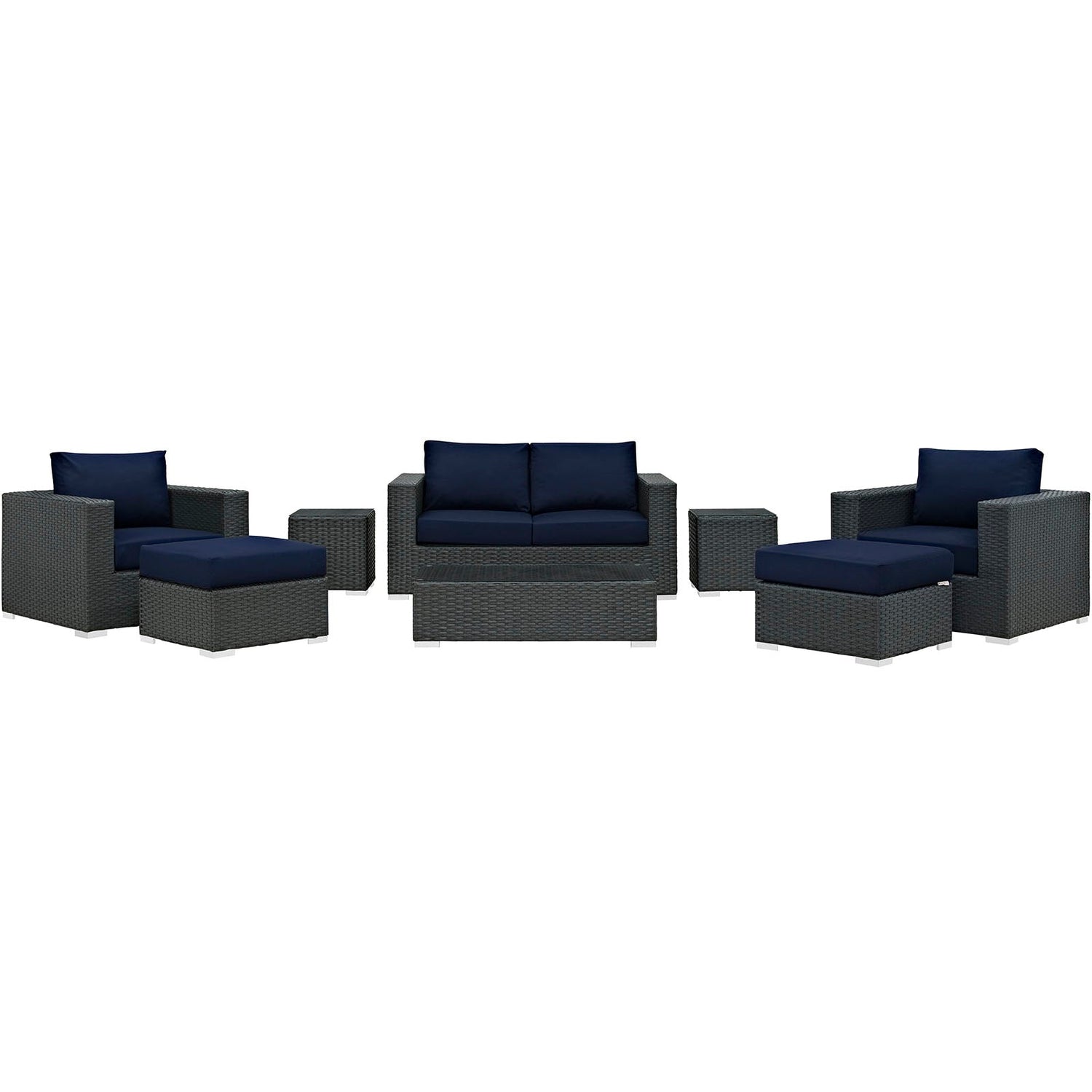 Sojourn 8 Piece Outdoor Patio Sunbrella¬Æ Sectional Set by Modway