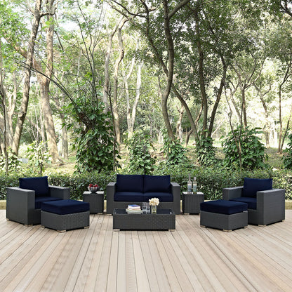 Sojourn 8 Piece Outdoor Patio Sunbrella¬Æ Sectional Set by Modway