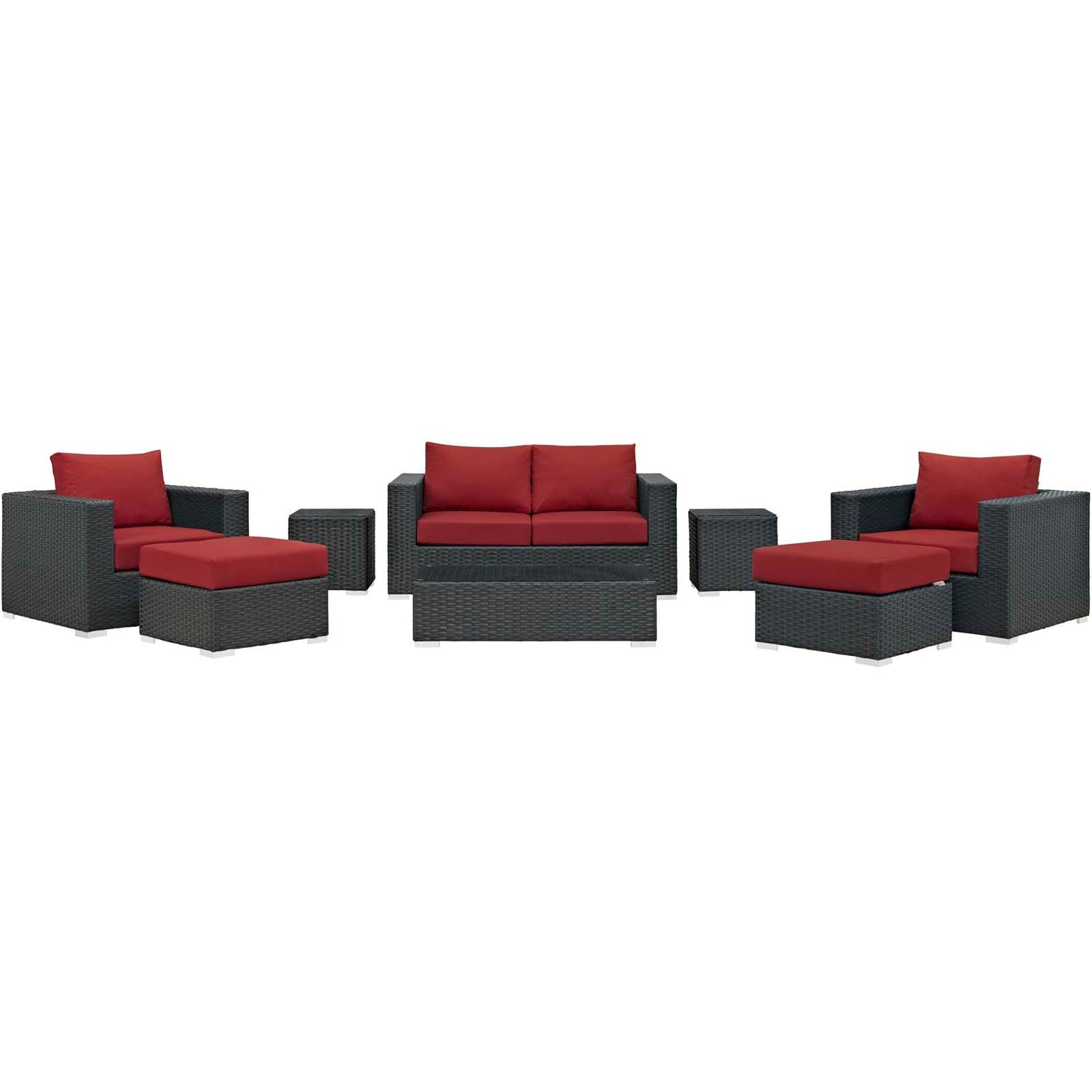 Sojourn 8 Piece Outdoor Patio Sunbrella¬Æ Sectional Set by Modway